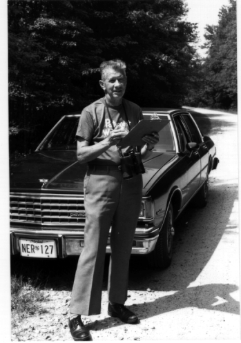 Chan Robbins demonstrating roadside survey technique